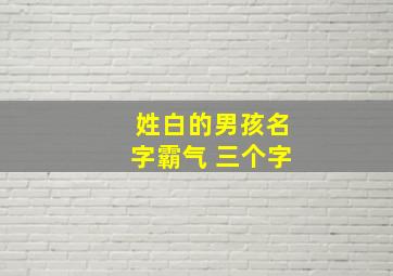 姓白的男孩名字霸气 三个字